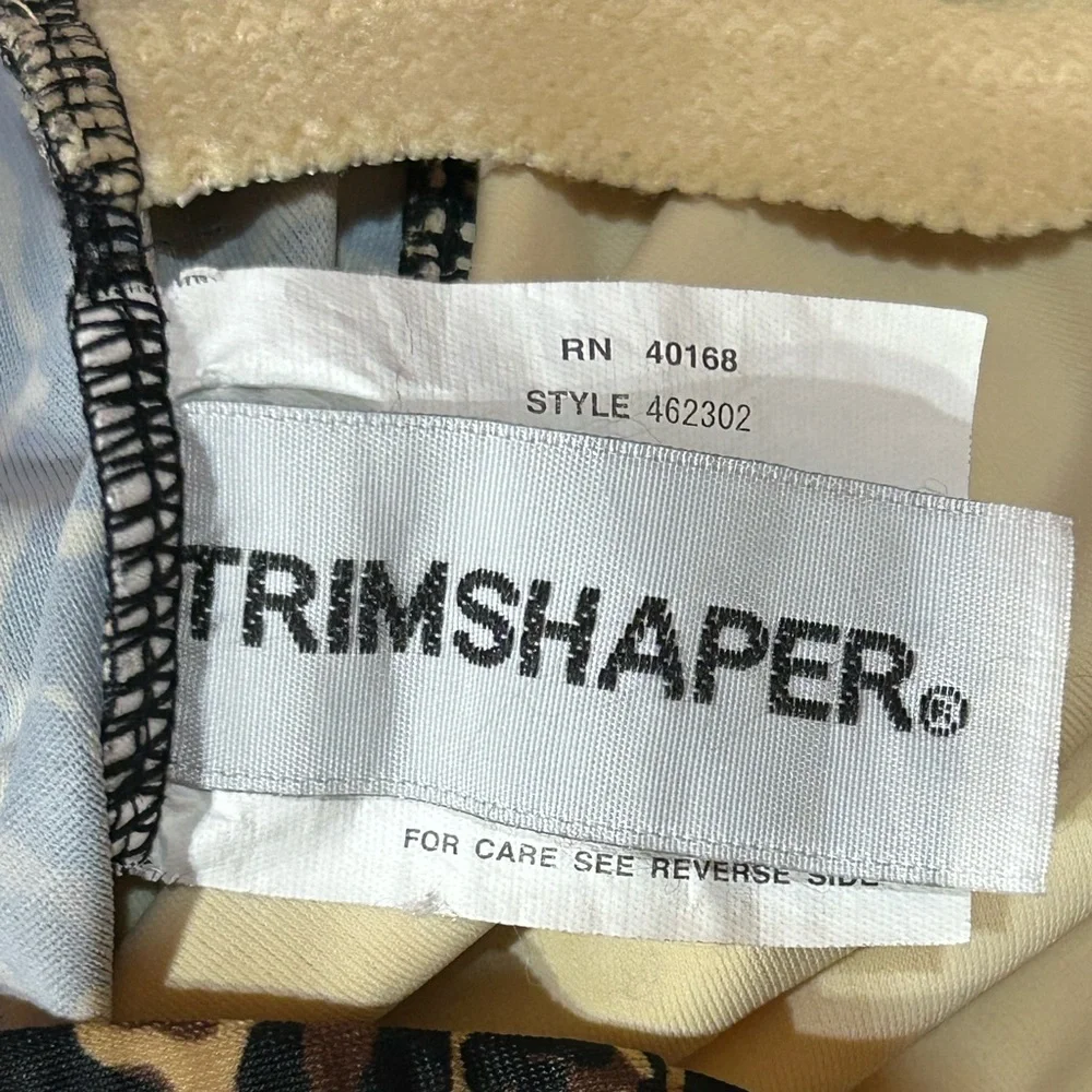TrimShaper Ruched One Piece‎ Cheetah Animal Print Swimsuit Bathing Suit Size 16 - Picture 5 of 6
